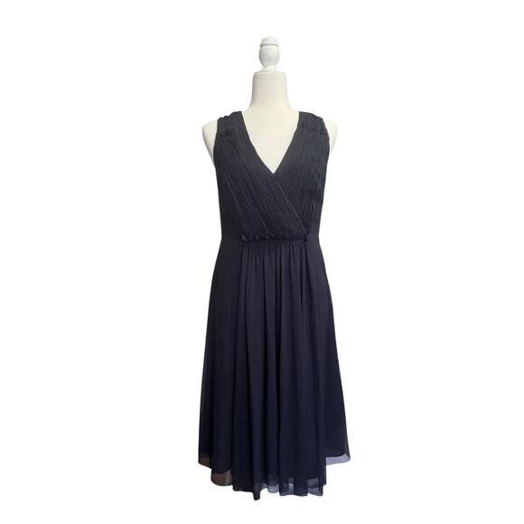 TORY BURCH Silk Crepe Georgette Style Dress in Navy Sz 8 - Picture 1 of 9